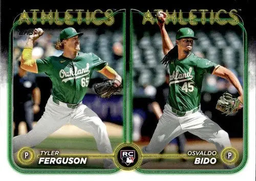 Baseball card featuring two players from 2024 Topps Update US69 Osvaldo Bido Rookie NM-MT