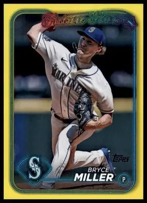 2024 Topps - Yellow Bryce Miller 679 Seattle Mariners Baseball NM - Baseball Card Single