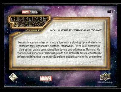 2024 UD Marvel Guardians of the Galaxy Vol 3 You Were Everything to Me #21