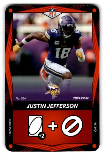2024 UNO Elite Core Edition Red #84 Justin Jefferson NM Near Mint Vikin ID:82784 - Football Card Single
