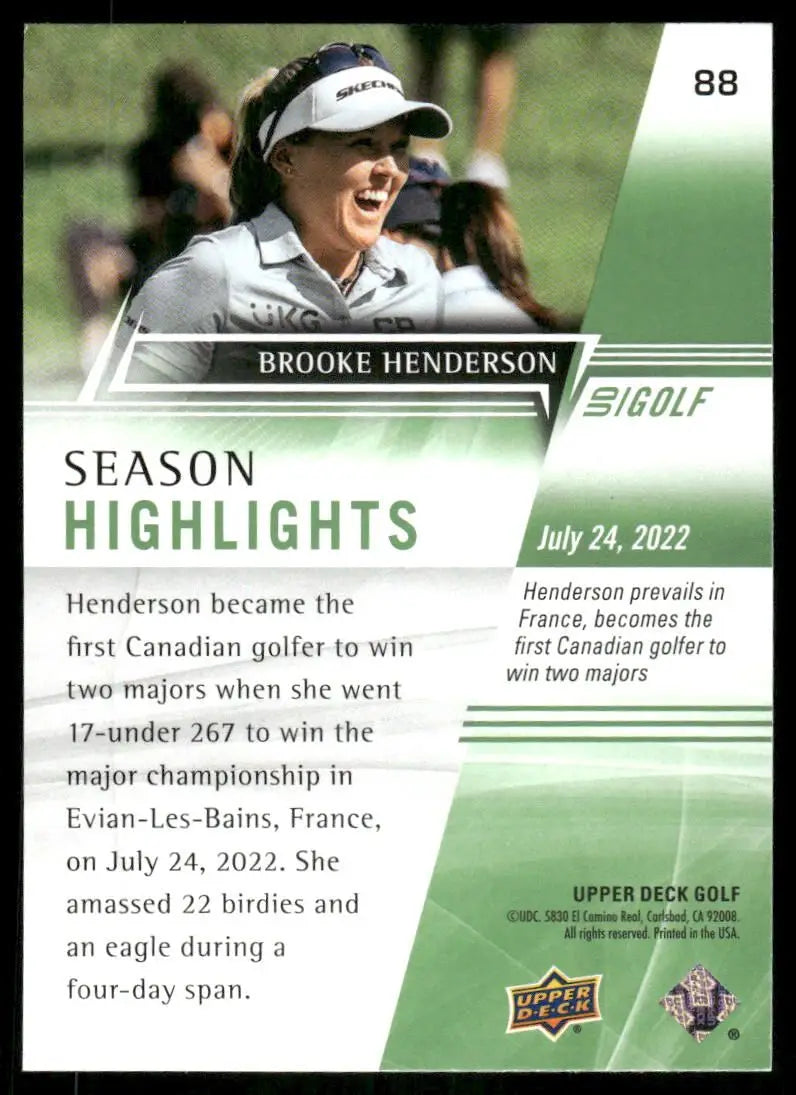 2024 Upper Deck Golf Brooke Henderson #88 Season Highlights Golf - Other