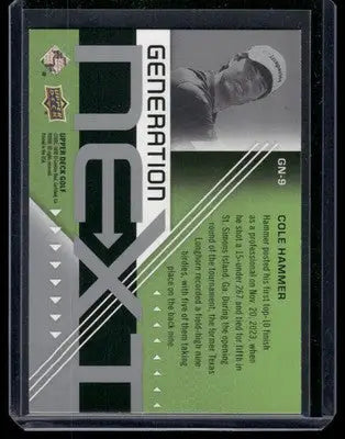 2024 Upper Deck Golf Cole Hammer #GN-9 Golf - Golf Card Single