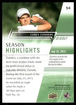 2024 Upper Deck Golf Corey Conners #54 Golf - Golf Card Single