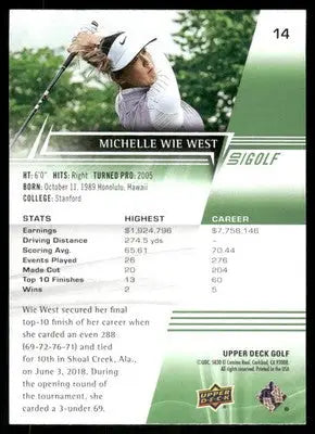 2024 Upper Deck Golf Michelle Wie West #14 Golf - Other