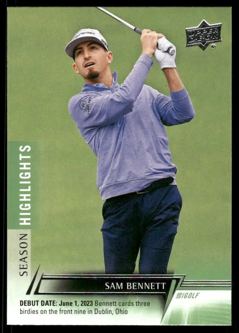 2024 Upper Deck Golf Sam Bennett #74 Season Highlights Golf - Golf Card Single