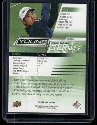 2024 Upper Deck Golf Takumi Kanaya #114 Golf - Other