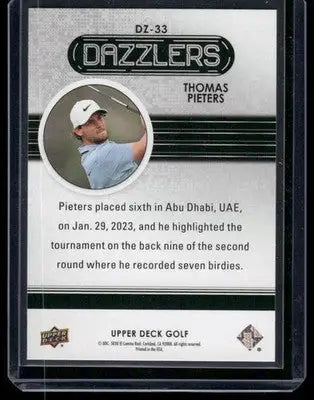 2024 Upper Deck Golf Thomas Pieters #DZ-33 Orange Dazzlers Golf - Other