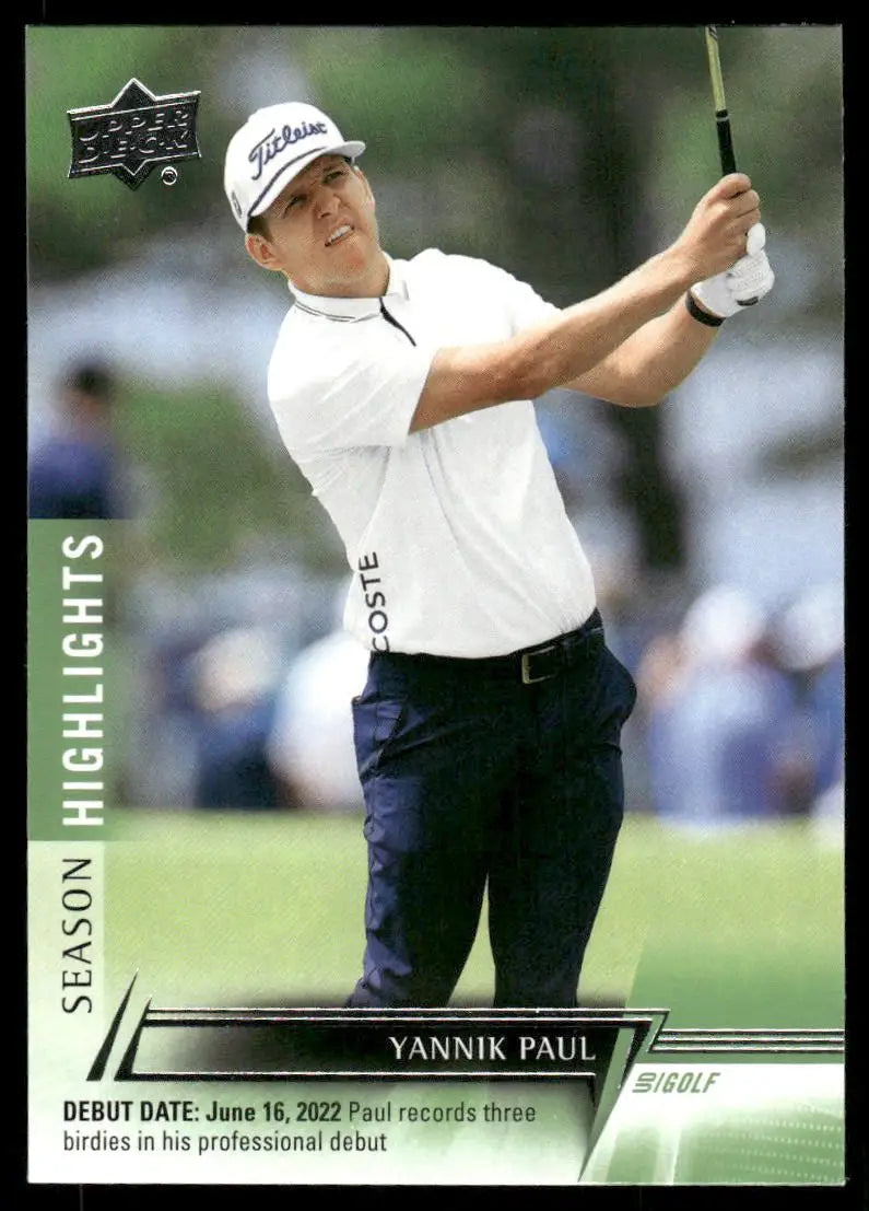 2024 Upper Deck Golf Yannik Paul #72 Golf - Other