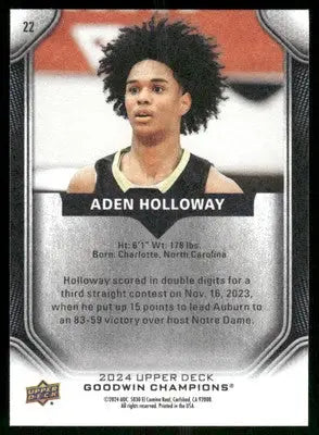 2024 Upper Deck Goodwin Champions Aden Holloway #22 Basketball - Basketball Card Single