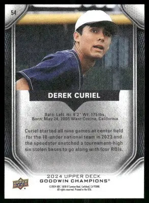 2024 Upper Deck Goodwin Champions Derek Curiel #54 Baseball - Baseball Card Single