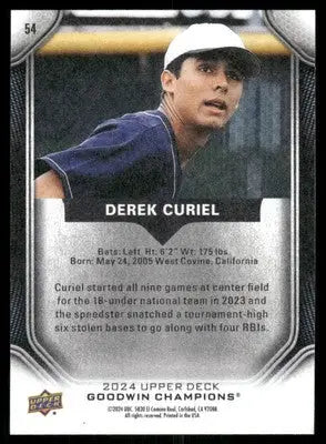 2024 Upper Deck Goodwin Champions Derek Curiel #54 Baseball - Baseball Card Single