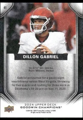 2024 Upper Deck Goodwin Champions Dillon Gabriel #41 Football - Football Card Single