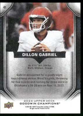 2024 Upper Deck Goodwin Champions Dillon Gabriel #41 Football - Football Card Single