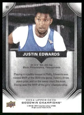 2024 Upper Deck Goodwin Champions Justin Edwards #99 Basketball - Basketball Card Single