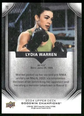 2024 Upper Deck Goodwin Champions Lydia Warren #72 MMA - UFC/MMA Card Single