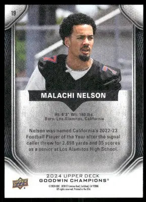 2024 Upper Deck Goodwin Champions Malachi Nelson #19 Football - Football Card Single