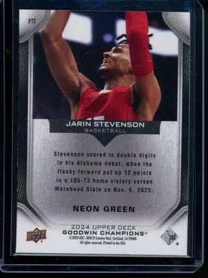 2024 Upper Deck Goodwin Champions Neon Green Jarin Stevenson #P17 Basketball - Basketball Card Single