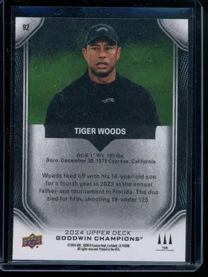 2024 Upper Deck Goodwin Champions Tiger Woods #92 Golf - Other