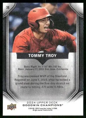 2024 Upper Deck Goodwin Champions Tommy Troy #38 Baseball - Baseball Card Single