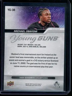 2024 Upper Deck Goodwin Champions Young Guns Michael Obafemi #YG-38 Soccer - Soccer Card Single