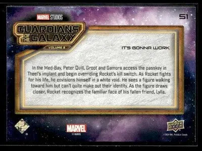 2024 Upper Deck Marvel Guardians of the Galaxy Vol 3 It’s Gonna Work #51 - Marvel Card Single