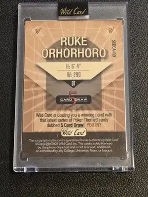 2024 Wild Card 5 Card Draw Green AutoContemporary Ruke Orhorhoro #/4 - Football Card Single