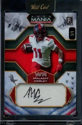 2024 Wild Card Auto Mania American FB Malachi Corley #AMAH-MC 1/1 Autograph