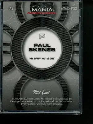 Paul Skenes baseball trading card from 2024 Wild Card AutoMania American Baseball collection
