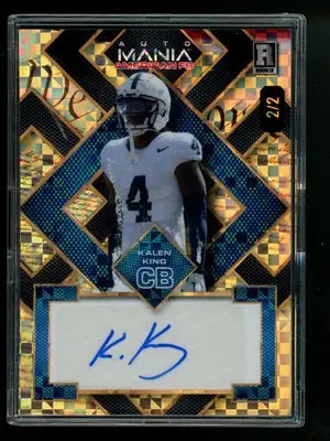 2024 Wild Card AutoMania American FB Kalen King #AMASQ-KK 2/2 Football - Football Card Single