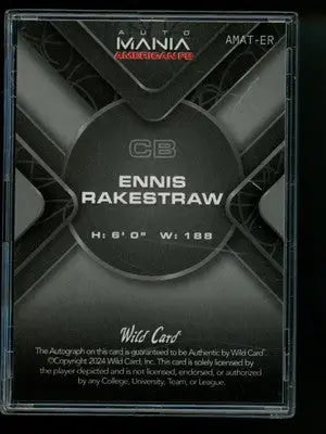 2024 Wild Card AutoMania Ennis Rakestraw #AMAT-ER 3/5 Football - Football Card Single