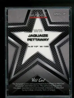 2024 Wild Card Mania American AF Jaquaize Pettaway #AMAS-JP Autograph 11/25 - Football Card Single