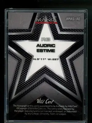 2024 Wild Card Mania American FB Audric Estime #AMAS-AE Autograph 2/5 Football - Football Card Single
