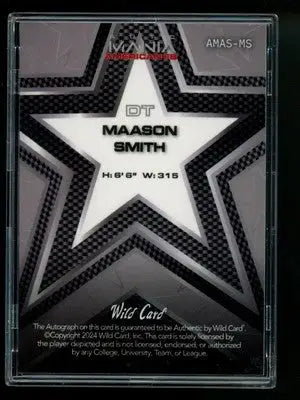 2024 Wild Card Mania American FB Maason Smith #AMAS-MS Autograph 21/25 Football - Football Card Single