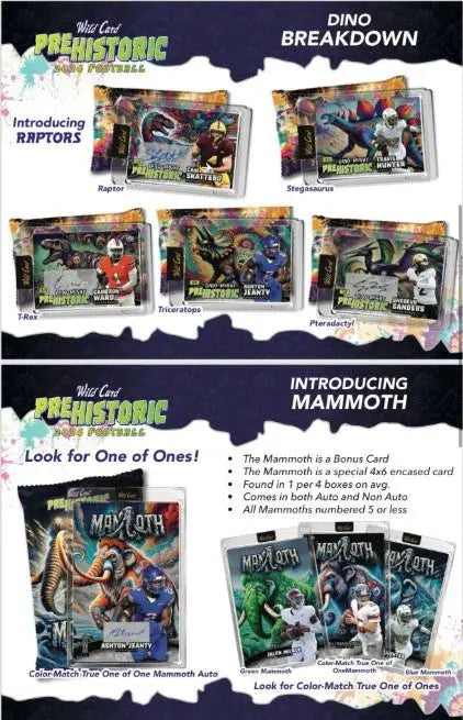 2024 Wild Card Pre-Historic Football Hobby Jumbo Box - Sports Card Hobby Boxes
