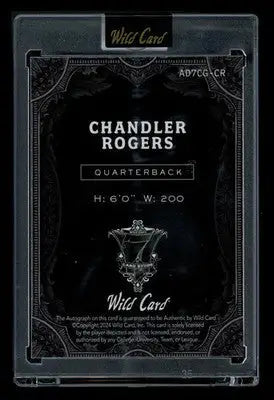 2024 Wild Card Card Studs Chandler Rogers #AD7CC_CR 5/6 Football