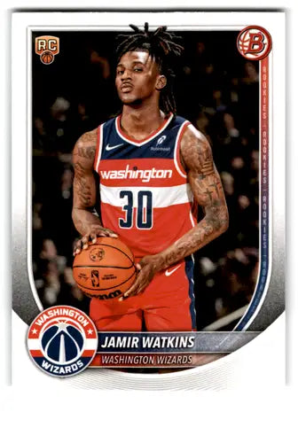 2025-26 Bowman #44 Jamir Watkins NM-MT RC Rookie Wizards ID:82385 - Basketball Card Single