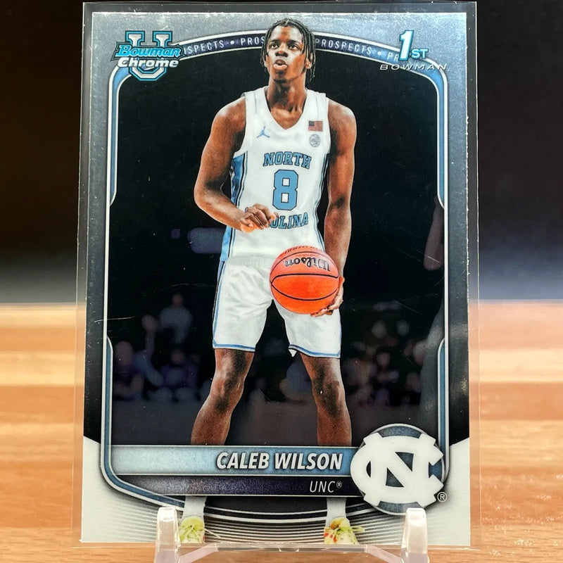 2025-26 Bowman Basketball Caleb Wilson 1st Bowman Chrome UNC NBA NCAA - Basketball Card Single
