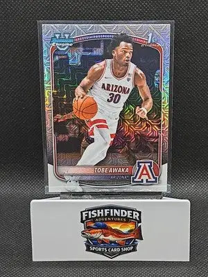 2025-26 Bowman Chrome Basketball - Tobe Awaka #BCP-79 Mojo Refractor - Arizona - Basketball Card Single