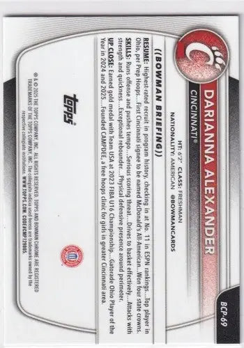 2025-26 Bowman Chrome Prospects Reptilian Refractor #BCP-69 Darianna Al ID:83824