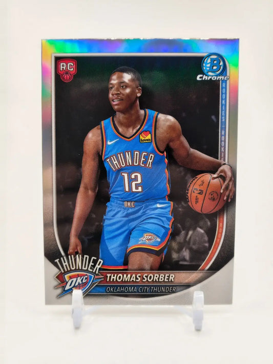 2025-26 Bowman Chrome Thomas Sorber Rookie Red Redemption SSP Thunder🔥 - Basketball Card Single