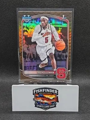 2025/26 Bowman Chrome U #BCP-81 Tre Holloman 1st Bowman Reptilian Refractor - Basketball Card Single