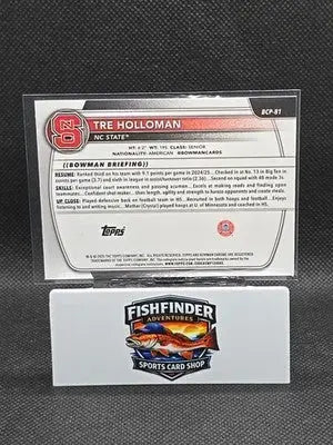 2025/26 Bowman Chrome U #BCP-81 Tre Holloman 1st Bowman Reptilian Refractor - Basketball Card Single