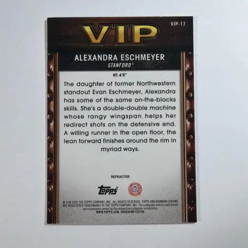 2025-26 Bowman Very Important Prospects Refractor #VIP-17 Alexandra Esc ID:83819