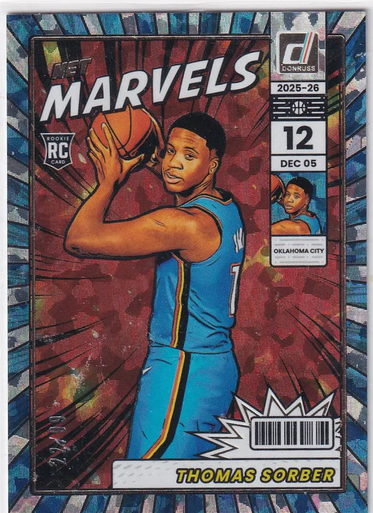 2025-26 DONRUSS #9 THOMAS SORBER NET MARVELS 22/99- OKLAHOMA CITY THUNDER - Basketball Card Single