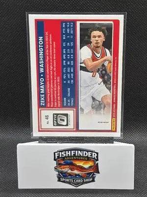 2025-26 Donruss Optic Zeke Mayo Rated Rookie Blue Prizm #46 Wizards - Basketball Card Single