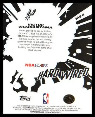 2025-26 Hoops Hard Wired #HW-6 Victor Wembanyama