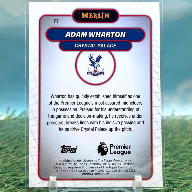 2025-26 Merlin Premier League #77 Adam Wharton Vintage Refractor - Soccer Card Single