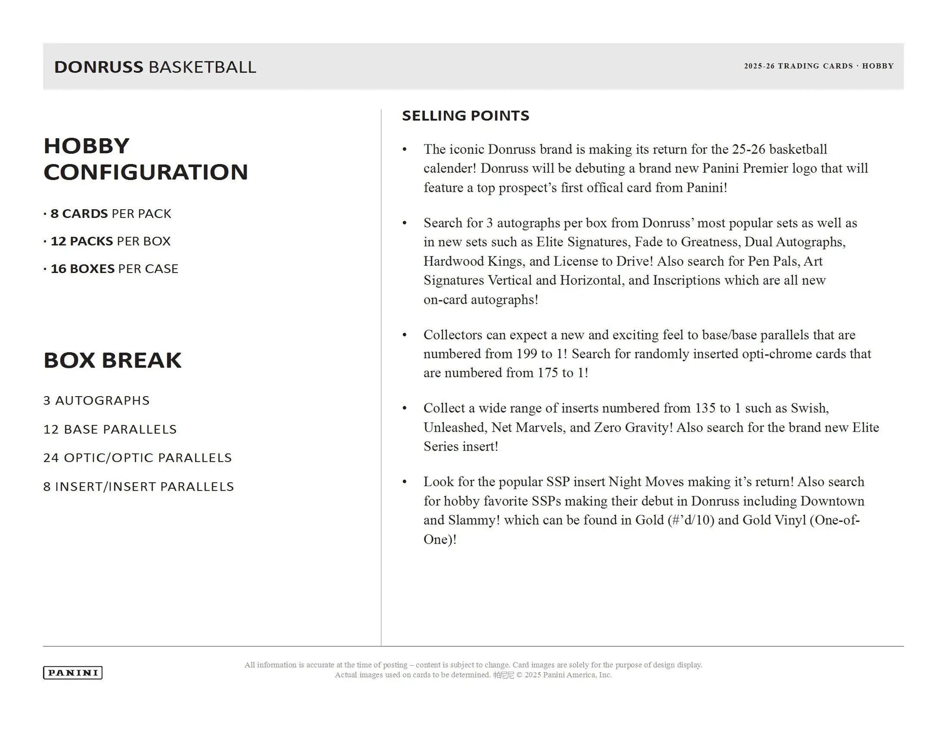 2025-26 Panini Donruss Basketball Hobby Box - Basketball Card Box