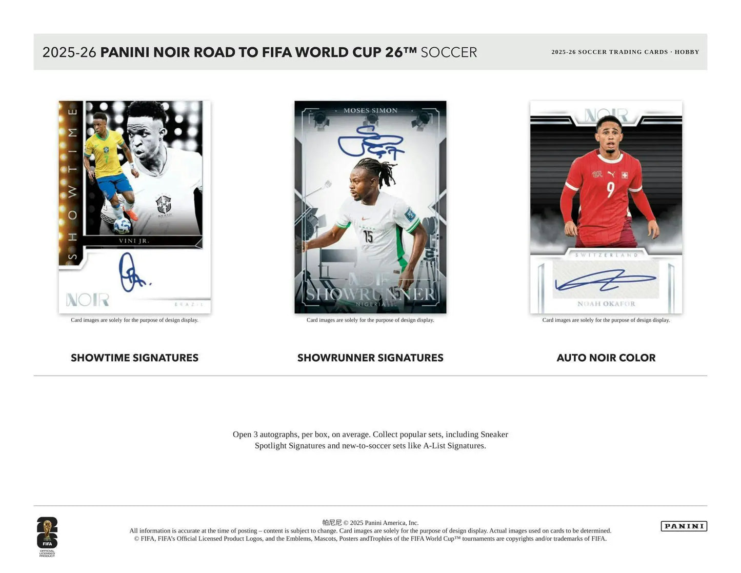 2025/26 Panini Noir Road to FIFA World Cup Soccer Hobby Box | Columbia Sports Cards - Sports Card Hobby Boxes