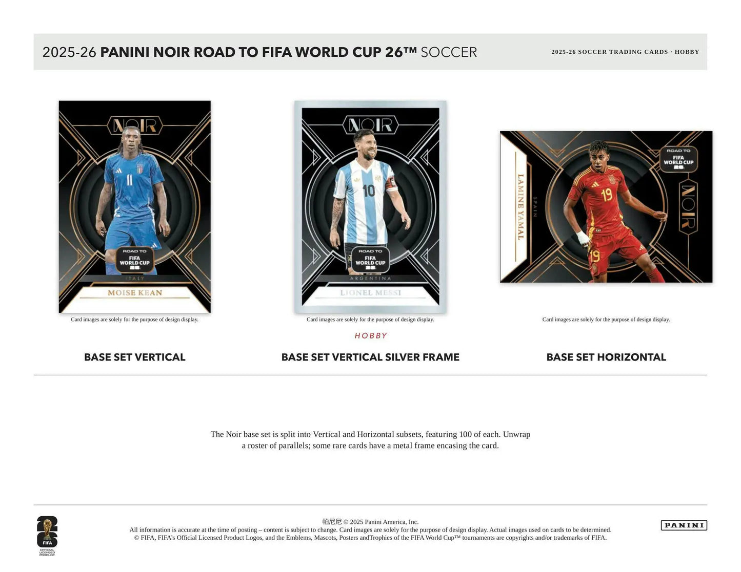2025/26 Panini Noir Road to FIFA World Cup Soccer Hobby Box | Columbia Sports Cards - Sports Card Hobby Boxes